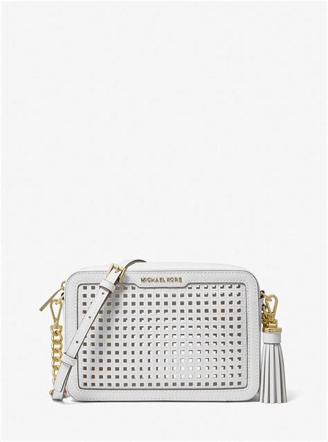 Ginny Medium Perforated Leather Crossbody Bag 